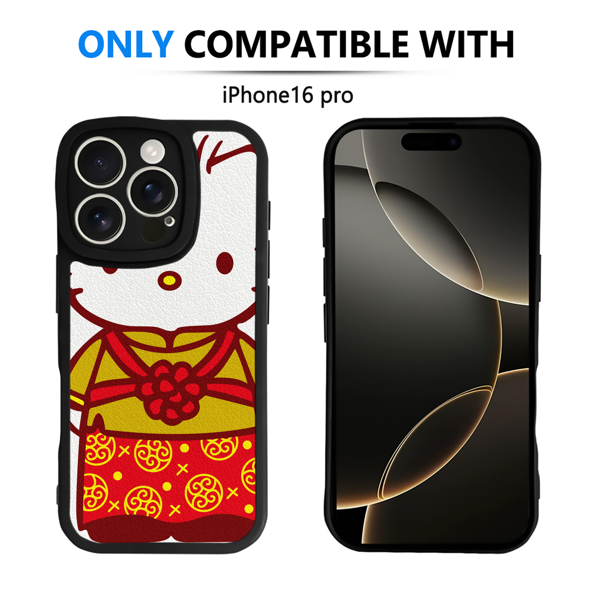 （画像用） Hello Kitty ハローキティ 【iPhone 16シリーズ対応】シリコンスマホケース（レザー調） 材質：シリコン